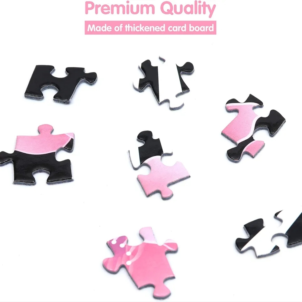 New In Box Romantic Cherry Blossom 1000 Pc Pink, Black, White Round Puzzle - Picture 2 of 5